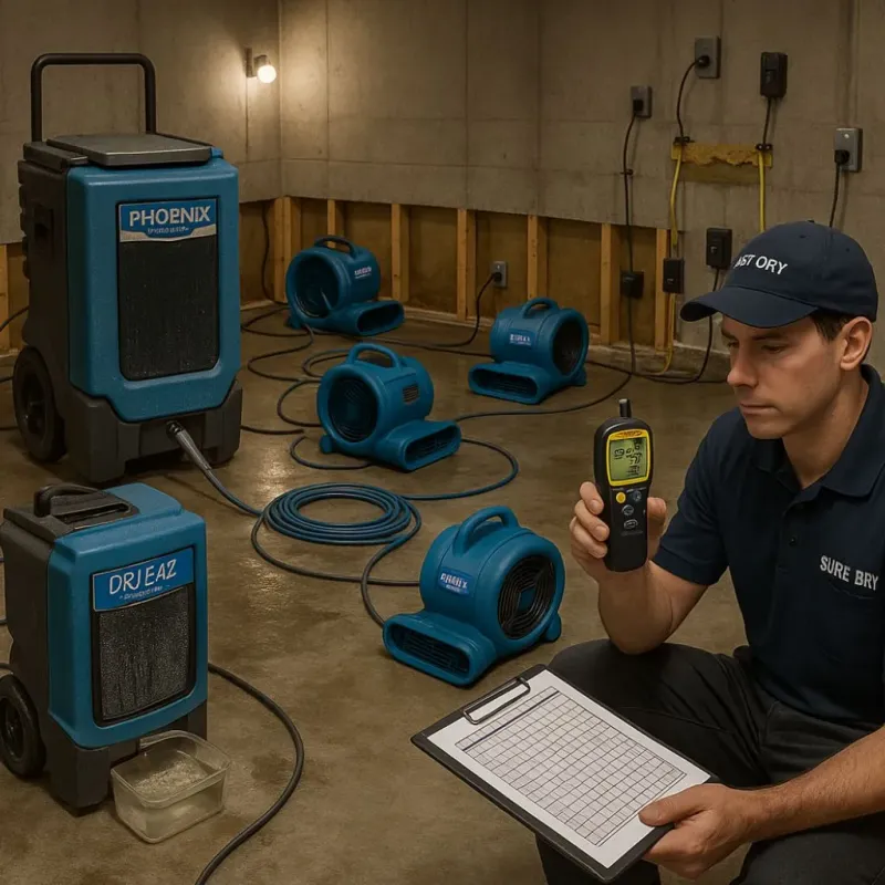 Structural Drying and Dehumidification process in Berry, AL